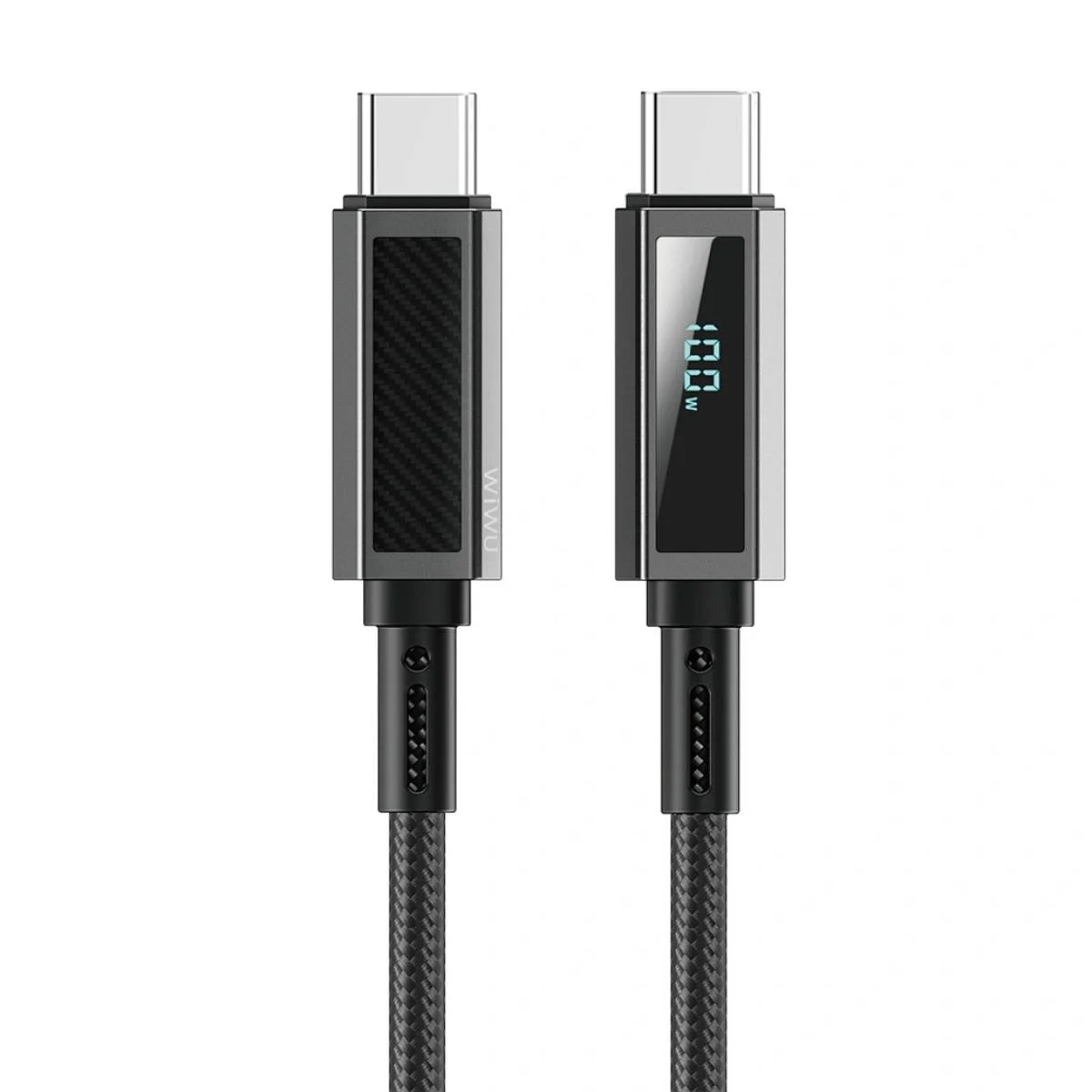 كيبل WIWU Wi-C079 Warriors Link من USB-C إلى USB-C شحن سريع PD 100W بطول 1.2 متر - أسود - Image 3