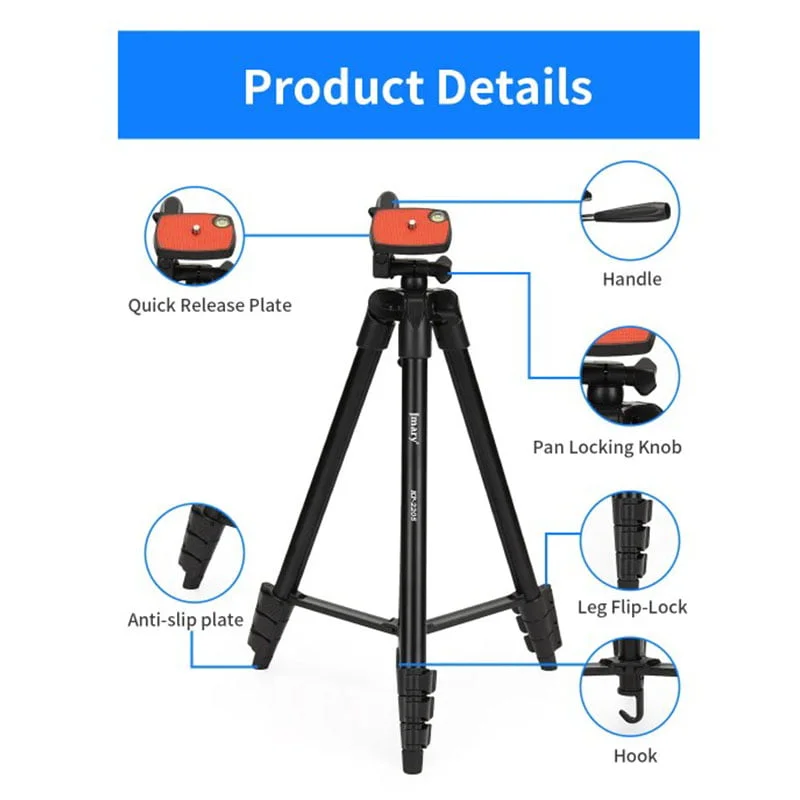 Jmary KP-2205 Professional Tripod with Mobile Holder - Thumbnail 2