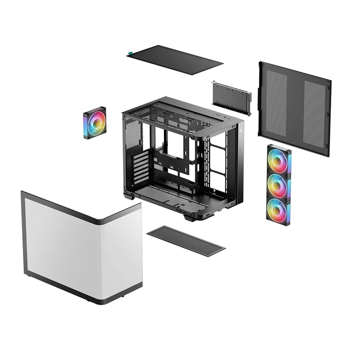 هيكل كمبيوتر DeepCool CG530U 4F بانورامي بزجاج منحني ATX ميد تاور مع 4 مراوح مثبتة مسبقًا - أسود - Image 2