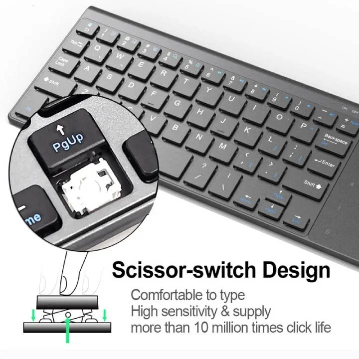 كيبورد لاسلكي نحيف 2.4G مع لوحة لمس ولوحة أرقام مدمجة - Image 7