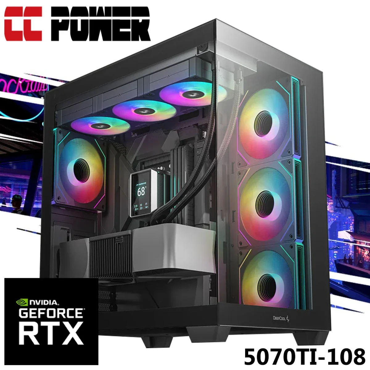 City Center Computers CC Power 5070TI-108 Gaming PC Intel Core i7-14700F RTX 5070 Ti 32GB RAM 1TB SSD