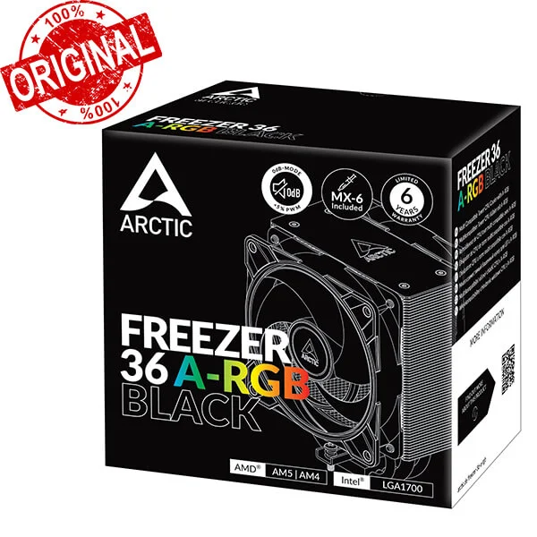 مبرد هوائي للمعالج ARCTIC Freezer 36 A-RGB باللون الأسود - Image 2