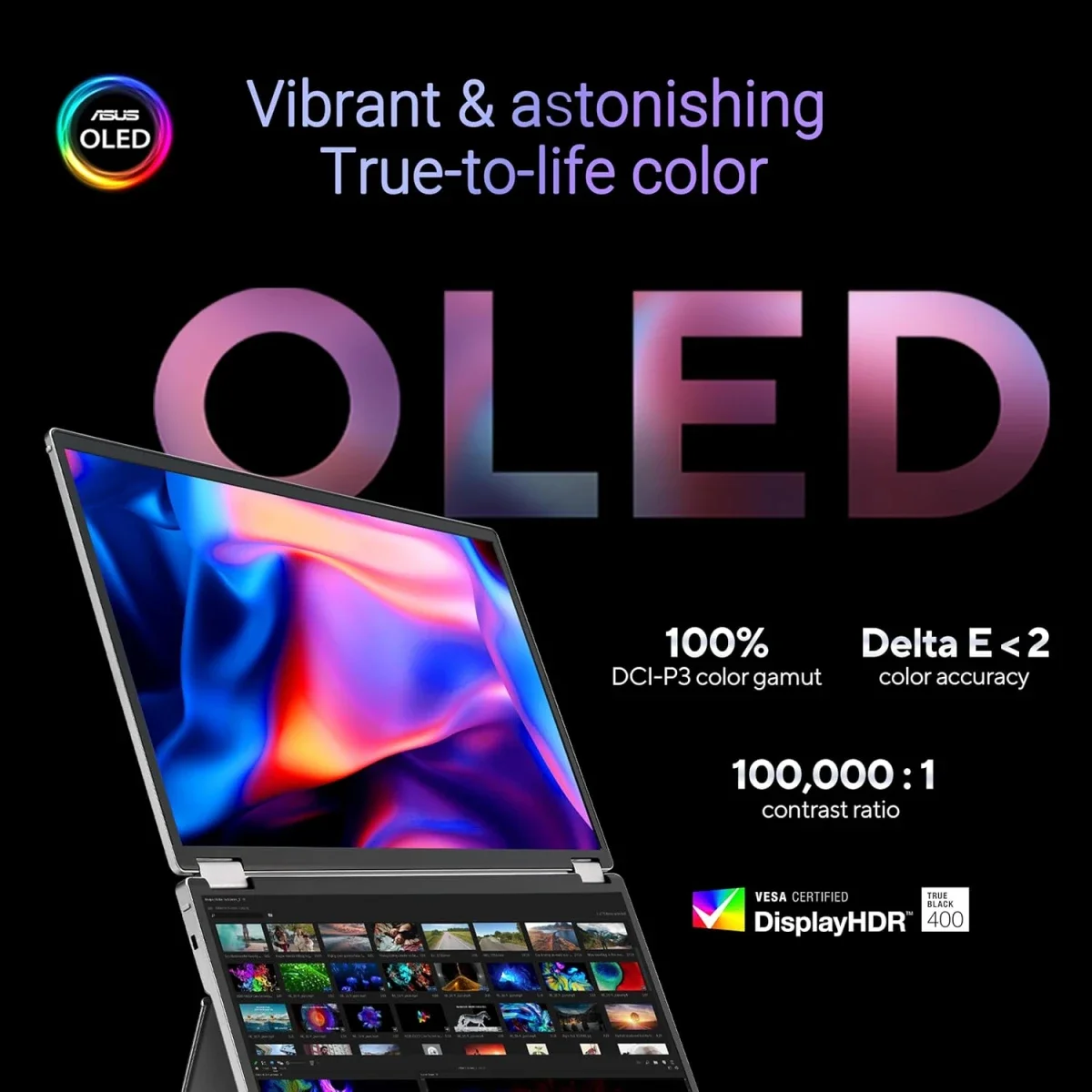 شاشة محمولة Asus MQ149CD ZenScreen Duo OLED مزدوجة قابلة للطي 14 إنش - Thumbnail 2