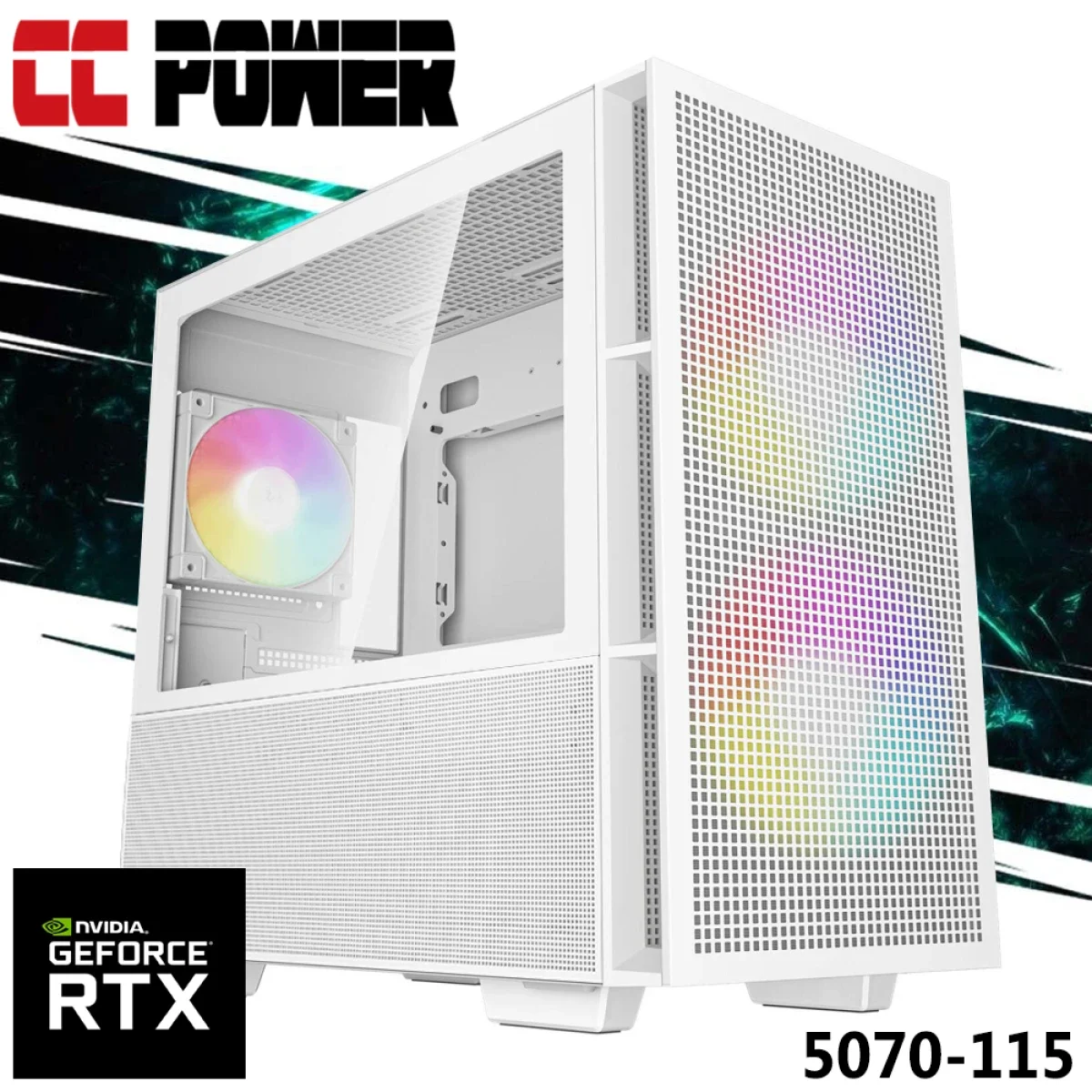 كمبيوتر ألعاب City Center Computers CC Power 5070-115 بمعالج AMD Ryzen 9 7900X وكرت RTX 5070 وذاكرة 32GB DDR5 وSSD بسعة 1TB - Image 1