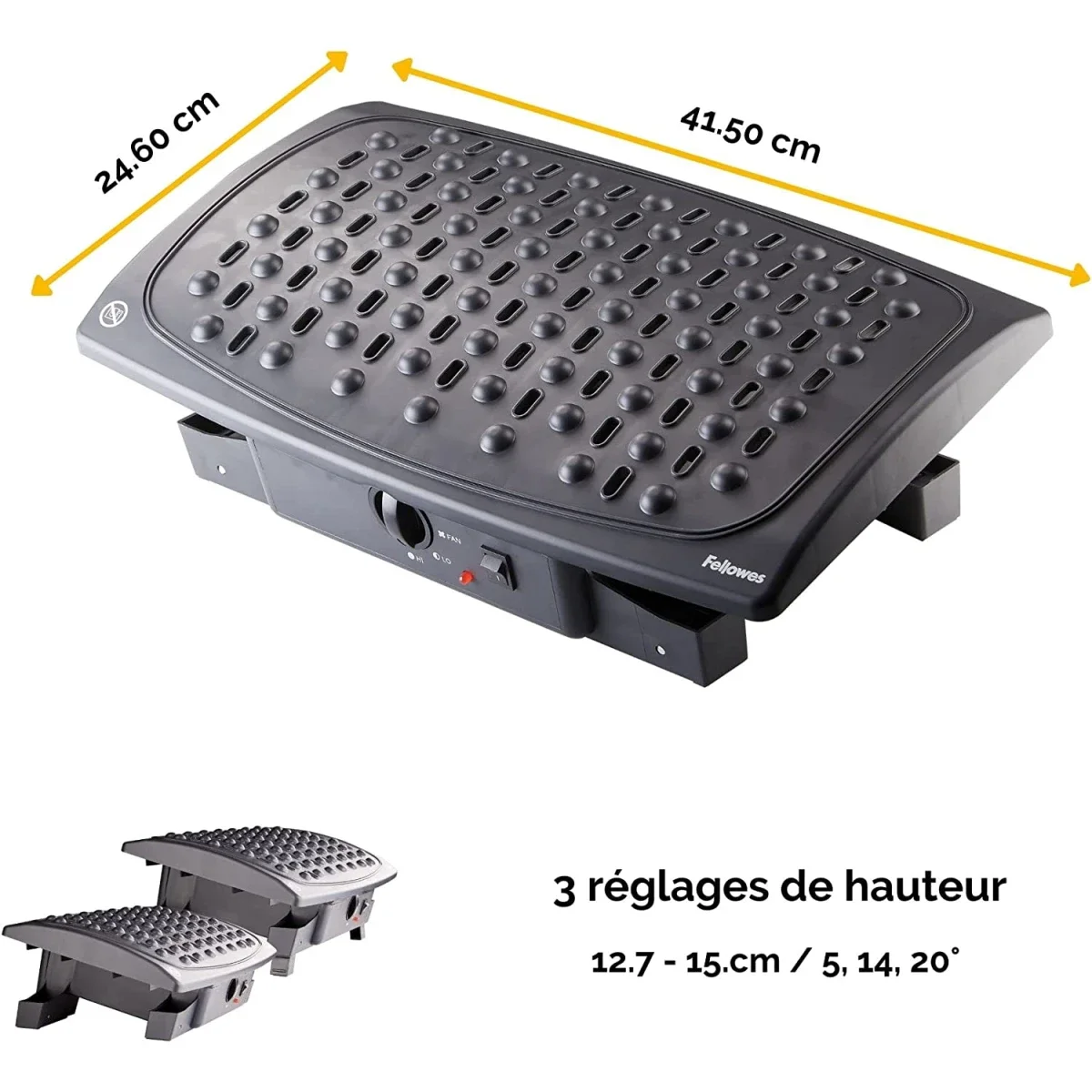 مسند قدم Fellowes Professional Series Climate Control بثلاثة إعدادات حرارة وإيقاف تلقائي، 41.5 × 27 سم - Image 5