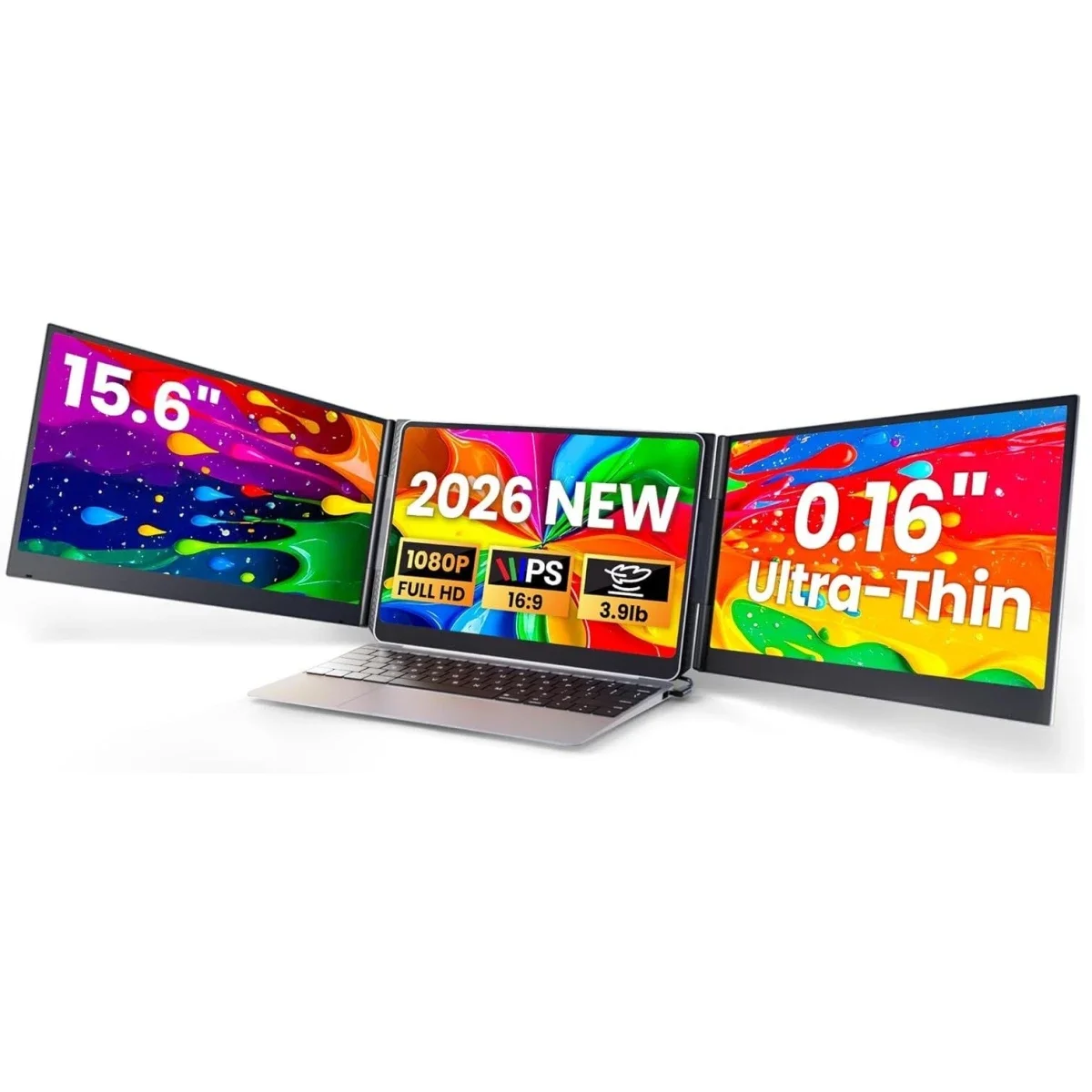 شاشة V2COM P7 محمولة موسعة بثلاث شاشات 15.6 إنش IPS Full HD