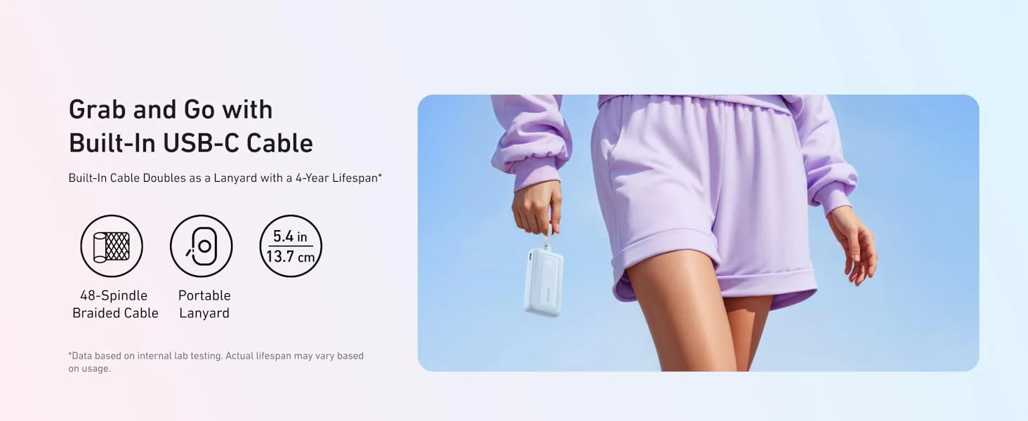Anker A1688H31 Zolo 10,000mAh 30W USB-C Power Bank Blue - Thumbnail 9