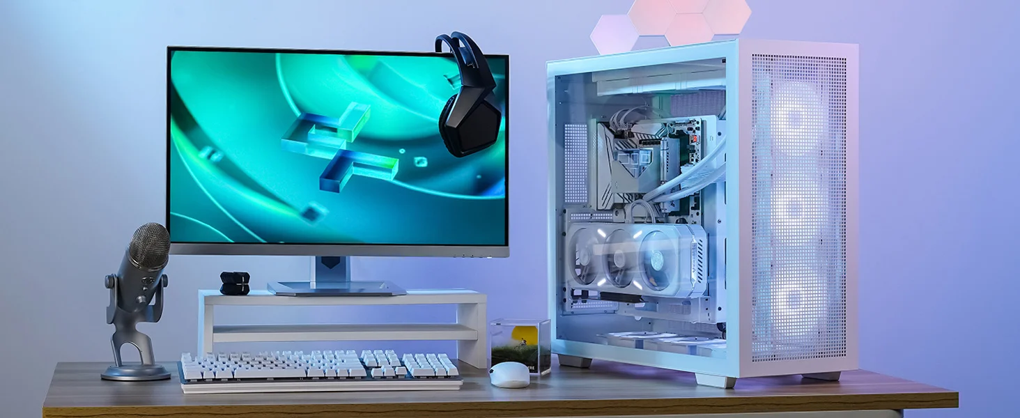 هيكل كمبيوتر DeepCool MORPHEUS فل تاور بتصميم تدفق هواء معياري مع حامل عمودي وكابل Riser Gen 4 وزجاج مقوى و4 مراوح Trinity 140mm ARGB - أبيض - Thumbnail 16
