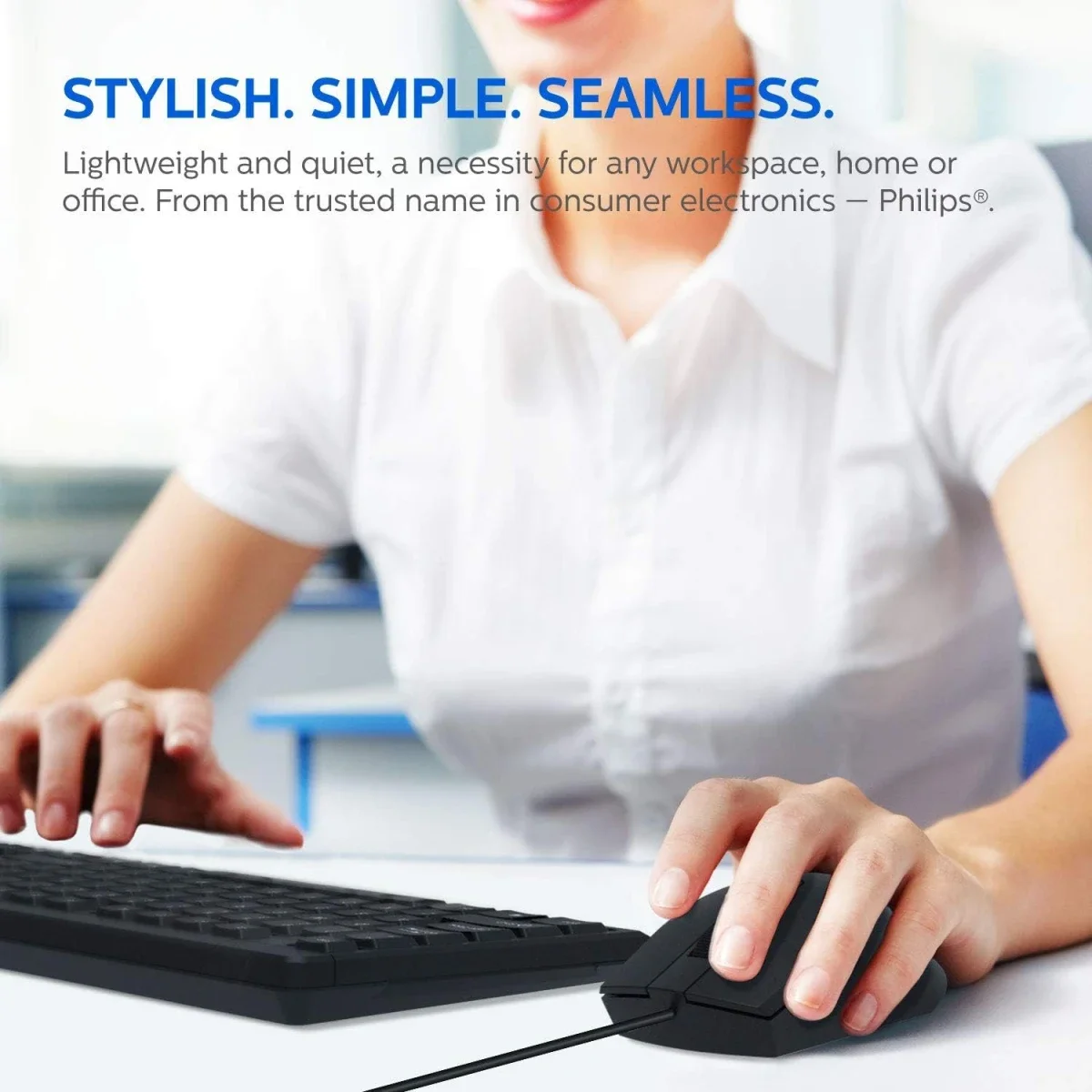 Philips MK234 USB Wired Keyboard and Mouse Combo - Black - Thumbnail 3
