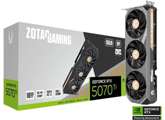 بطاقة رسومات ZOTAC GAMING GeForce RTX 5070 Ti SOLID SFF OC بسعة 16GB GDDR7 - Thumbnail 3