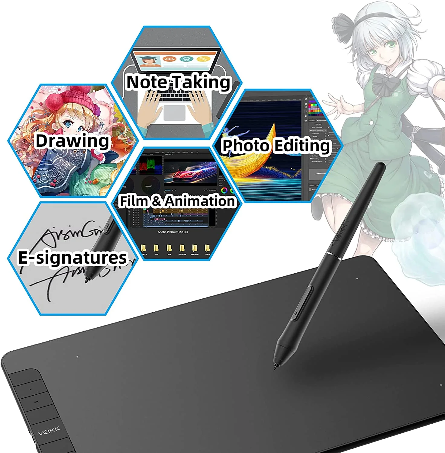 تابلت رسم VEIKK VK1060 بمساحة عمل 10×6 إنش - Image 5
