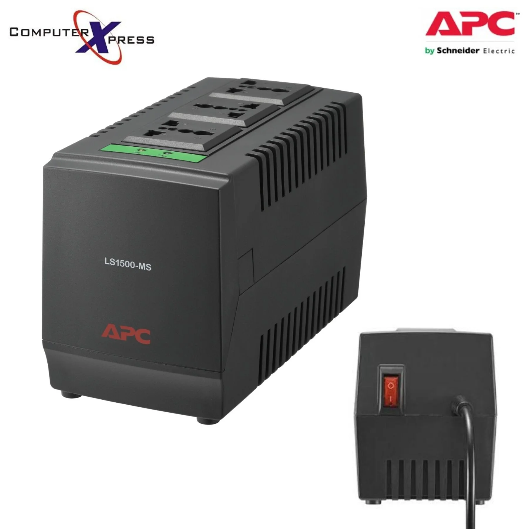 منظم جهد تلقائي APC Line-R بقدرة 1500VA و750W مع 3 مقابس عالمية، 230V، أسود - Thumbnail 5