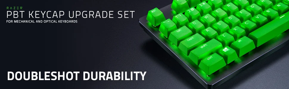 Razer Doubleshot PBT Keycap Upgrade Set for Mechanical & Optical Keyboards - Green - Thumbnail 7