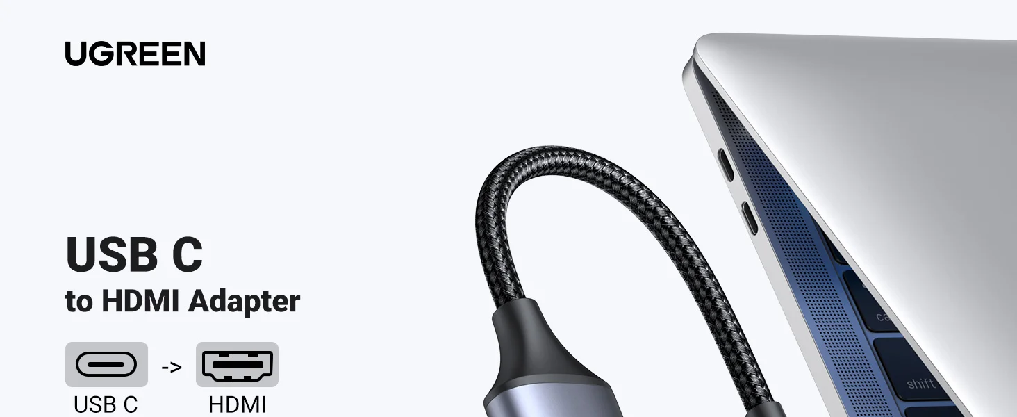 كابل محول Ugreen من USB-C إلى HDMI بدقة 4K ومعدل 60Hz من الألومنيوم - Thumbnail 6