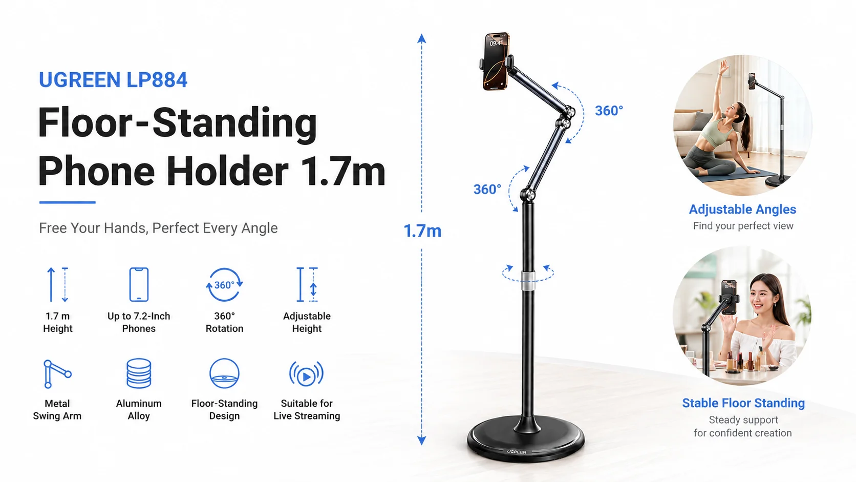 Ugreen LP884 Floor-Standing Phone Holder 1.7m (45710) - Image 7