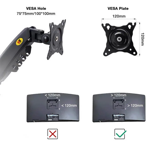 حامل مكتبي لشاشتين North Bayou F160 للشاشات مقاس 17-27 إنش - Image 3