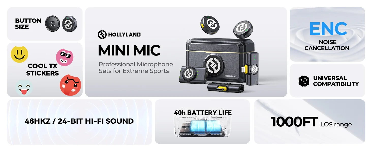 Hollyland LARK M2 Combo Wireless Lavalier Microphone System, Type-C & Lightning, 1000ft Range, Black - Thumbnail 10