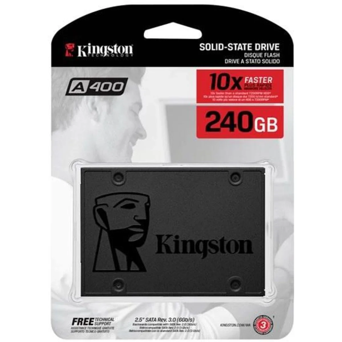قرص SSD داخلي Kingston A400 سعة 240GB مقاس 2.5 إنش SATA III - Image 1