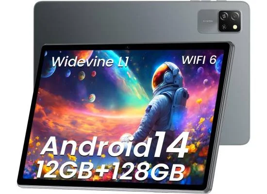 تابلت BlackView Tab 60 WiFi بنظام Android 14، 10.1 إنش HD Plus، رام 12GB، سعة 128GB، رمادي مع كيبورد بلوتوث - Thumbnail 9