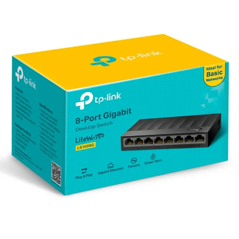 سويتش شبكة TP-LINK LS1008G مكتبي 8 منافذ بسرعة 10/100/1000Mbps - Image 2