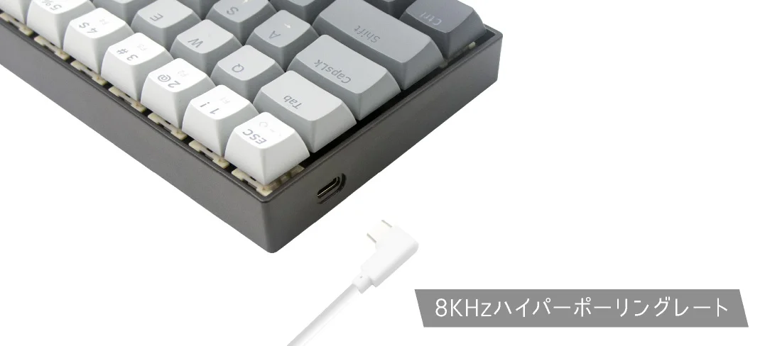 Redragon FIZZ K617GGB 60% Wired Magnetic Switch Gaming Keyboard, 8KHz, 0.1ms, Misty Grey - Thumbnail 11