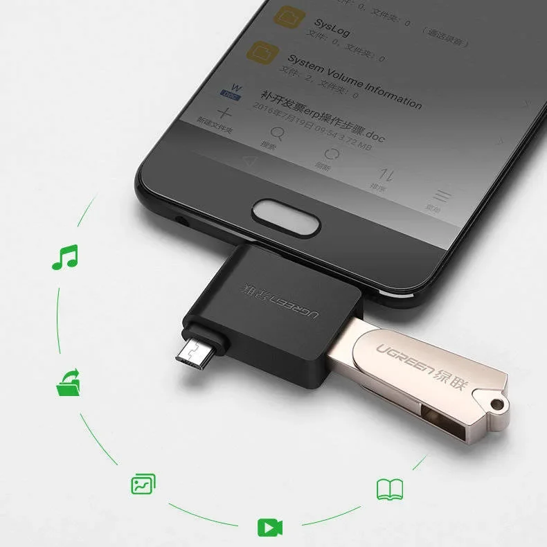 محول Ugreen 30453 2 في 1 من USB-C وMicro USB إلى USB 3.2 بسرعة 5Gbps OTG - Image 3