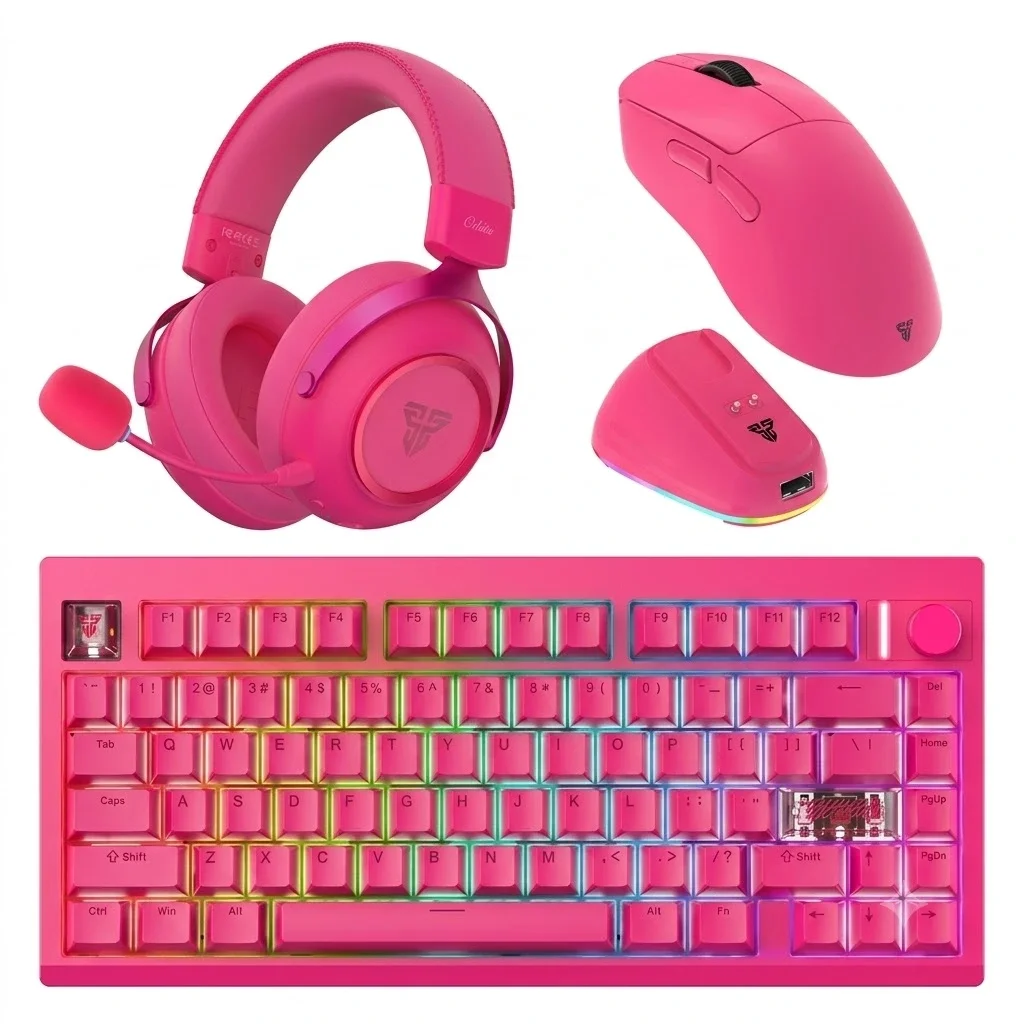 طقم إكسسوارات ألعاب Fantech Rosie Edition مع كيبورد وسماعة وماوس