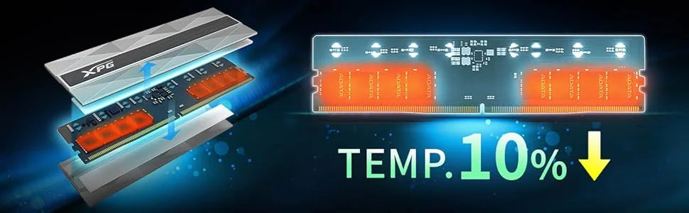ADATA XPG LANCER NEON 32GB (2x16GB) DDR5 6400MHz CL32 RGB Desktop Memory Silver - Thumbnail 7