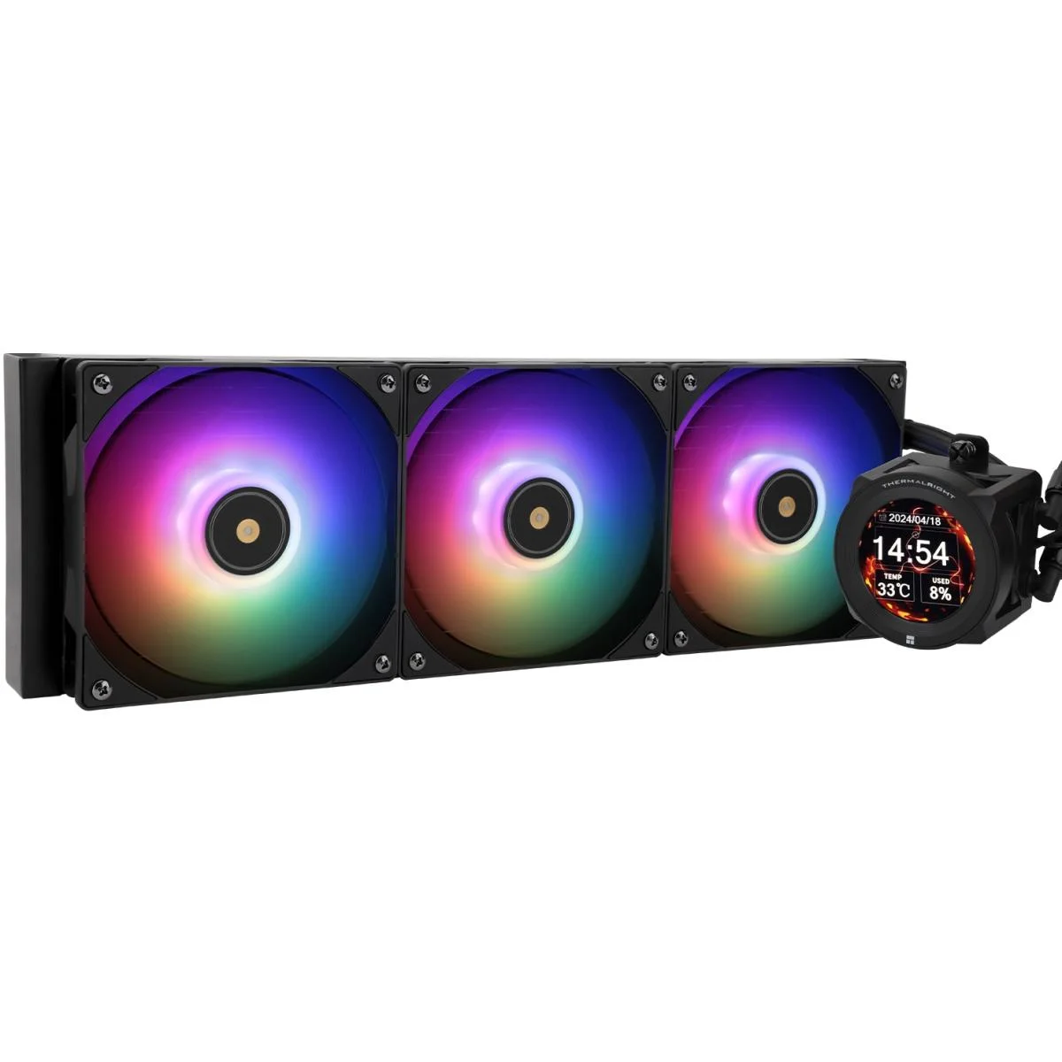 مبرد سائل للمعالج Thermalright Core Vision 360 أسود ARGB مع شاشة IPS مقاس 2.1 إنش