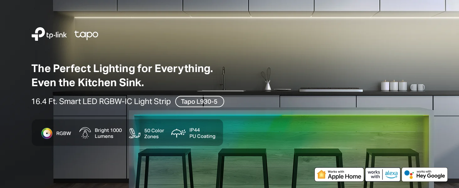 TP-LINK Tapo L930-5 RGBWIC Smart LED Light Strip 16.4Ft 1000 Lumens - Image 9