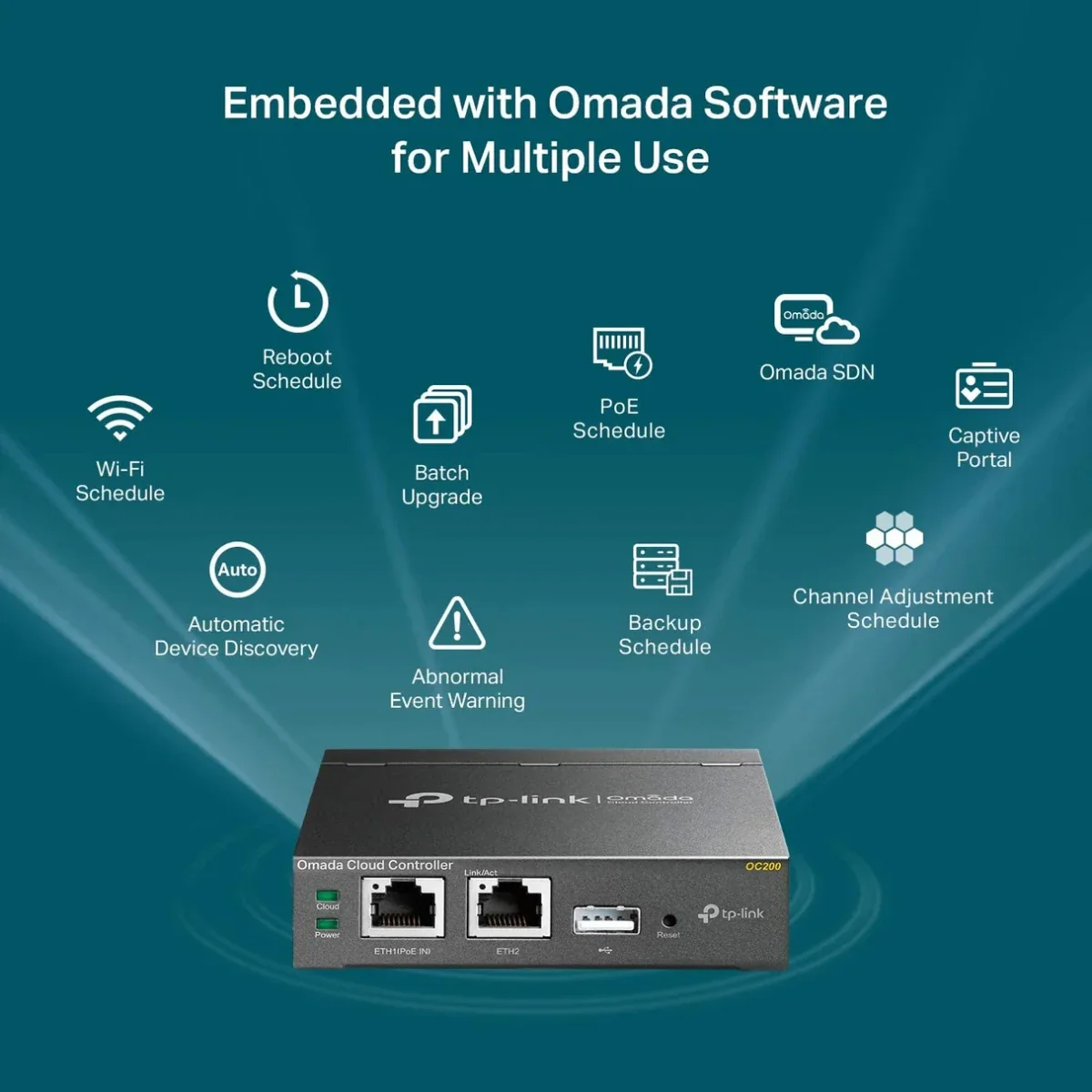 TP-Link OC200 Omada Hardware Controller with PoE and Cloud Management - Thumbnail 2