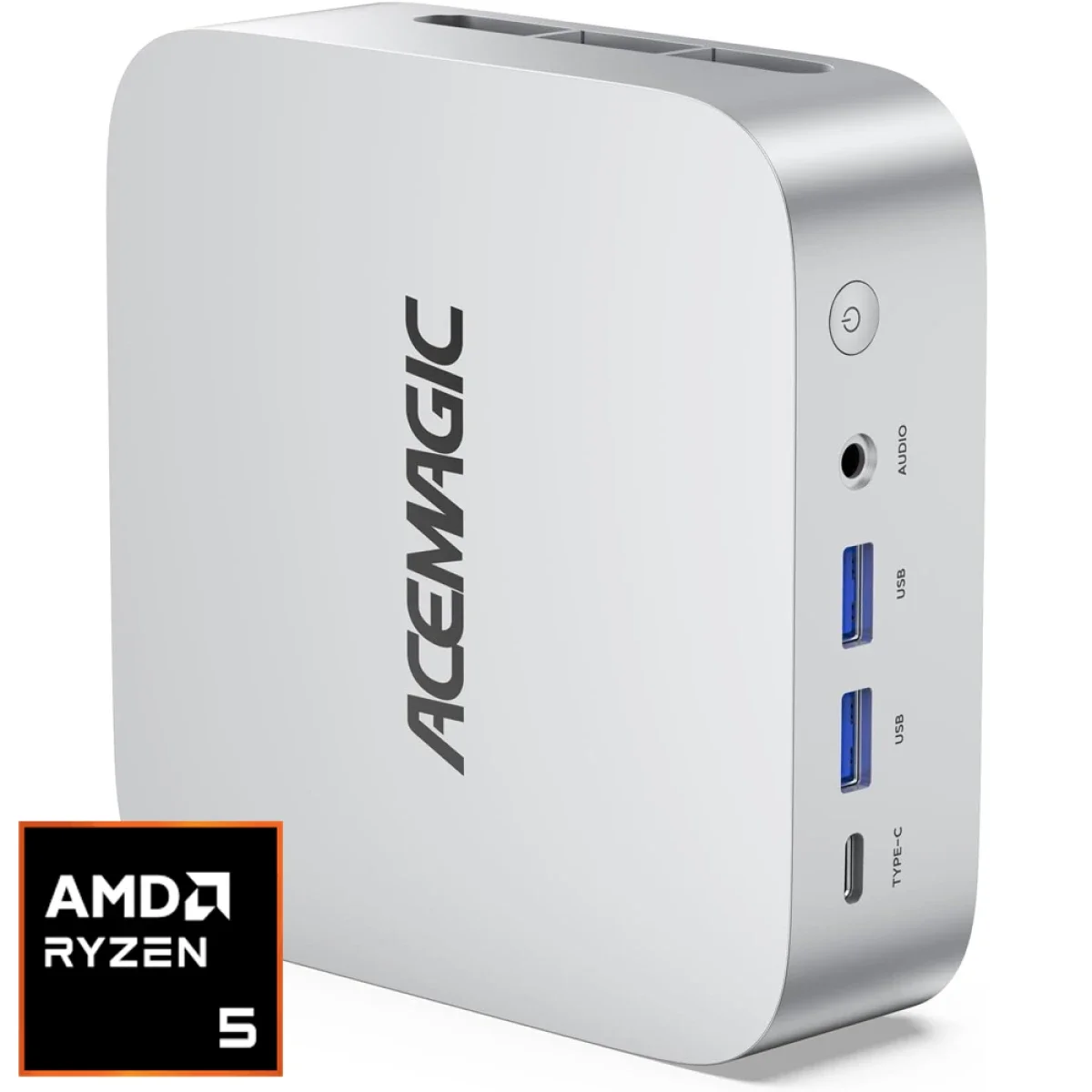 كمبيوتر صغير ACEMAGIC W1 بنظام Barebone مع AMD Ryzen 5 7430U ورسوميات Vega 7 لون فضي