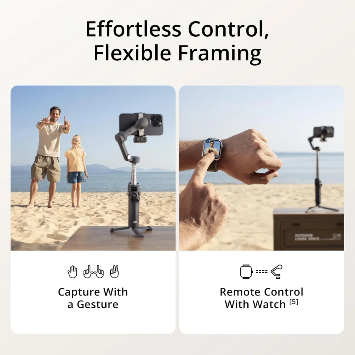 DJI Osmo Mobile 7P 3-Axis Phone Gimbal Stabilizer with Tracking, Light & Tripod - Gray - Thumbnail 8