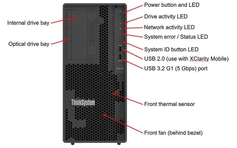 سيرفر برجي Lenovo ThinkSystem ST50 V3 بمعالج Intel Xeon 6353P ثماني النوى حتى 5.4GHz وذاكرة 32GB و2x 960GB Enterprise SSD - Image 5