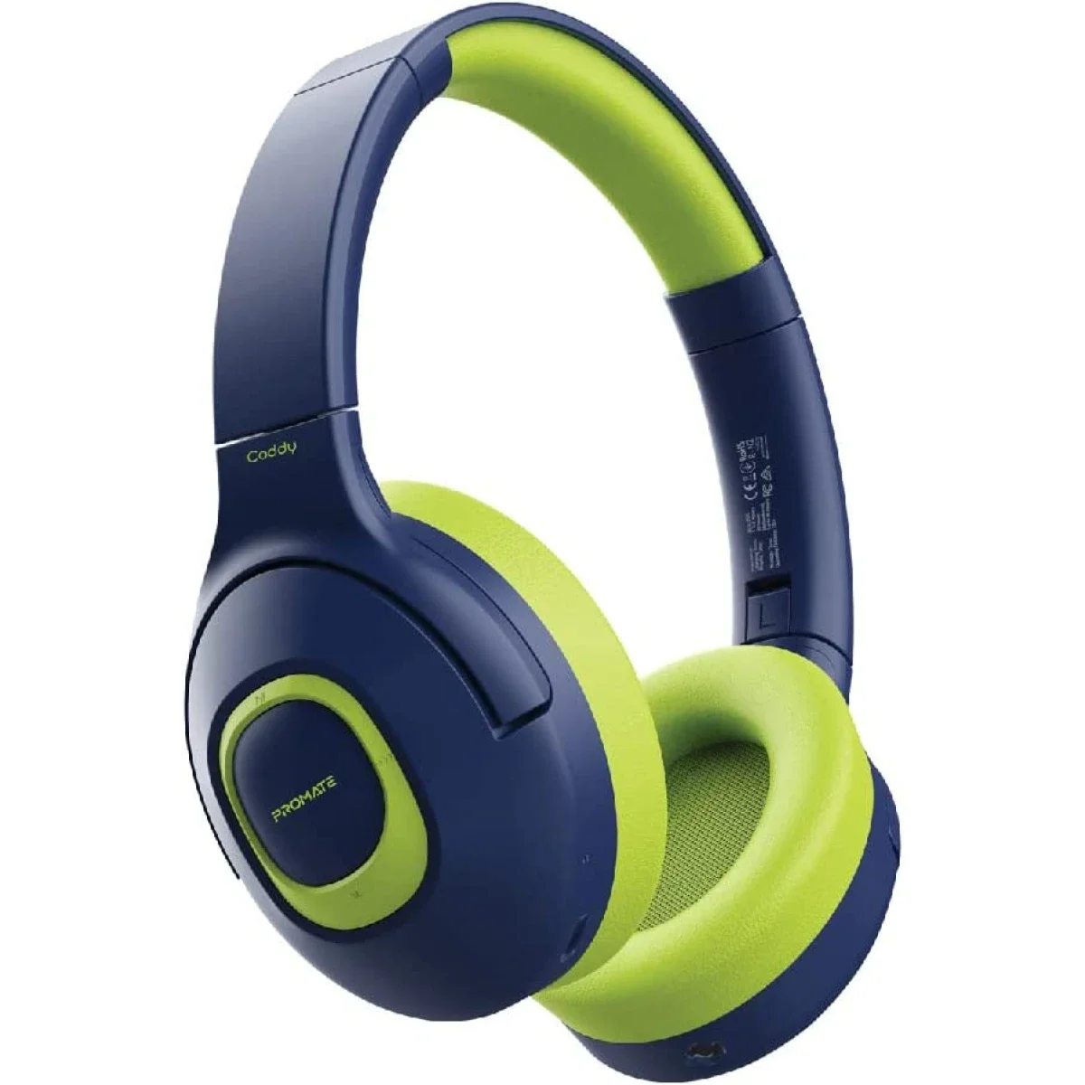 Promate Coddy Kids Wired & Wireless Headphones, 85dB-93dB Safe Volume, 20H Playtime, Emerald