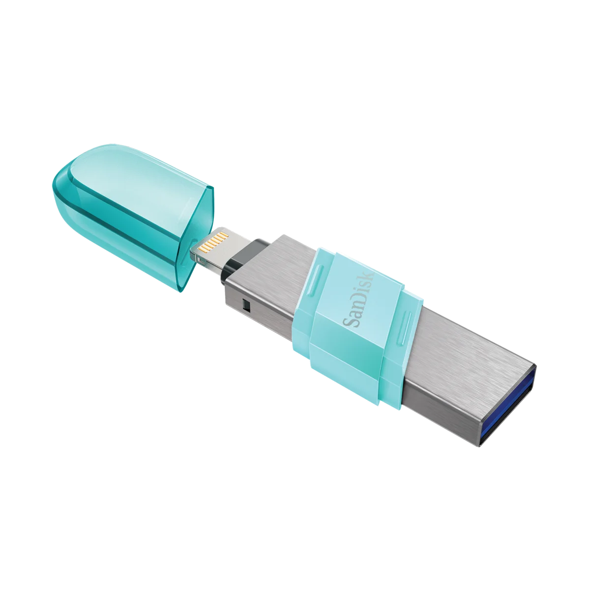 SanDisk iXpand Flip 128GB 2-in-1 Flash Drive with Lightning & USB-A Sea Green - Image 8