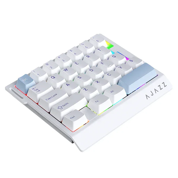 كيبورد ألعاب AJAZZ AK029 ميكانيكي سلكي RGB، 29 مفتاح، سويتشات Ice Island قابلة للتبديل، أبيض وأزرق - Image 2