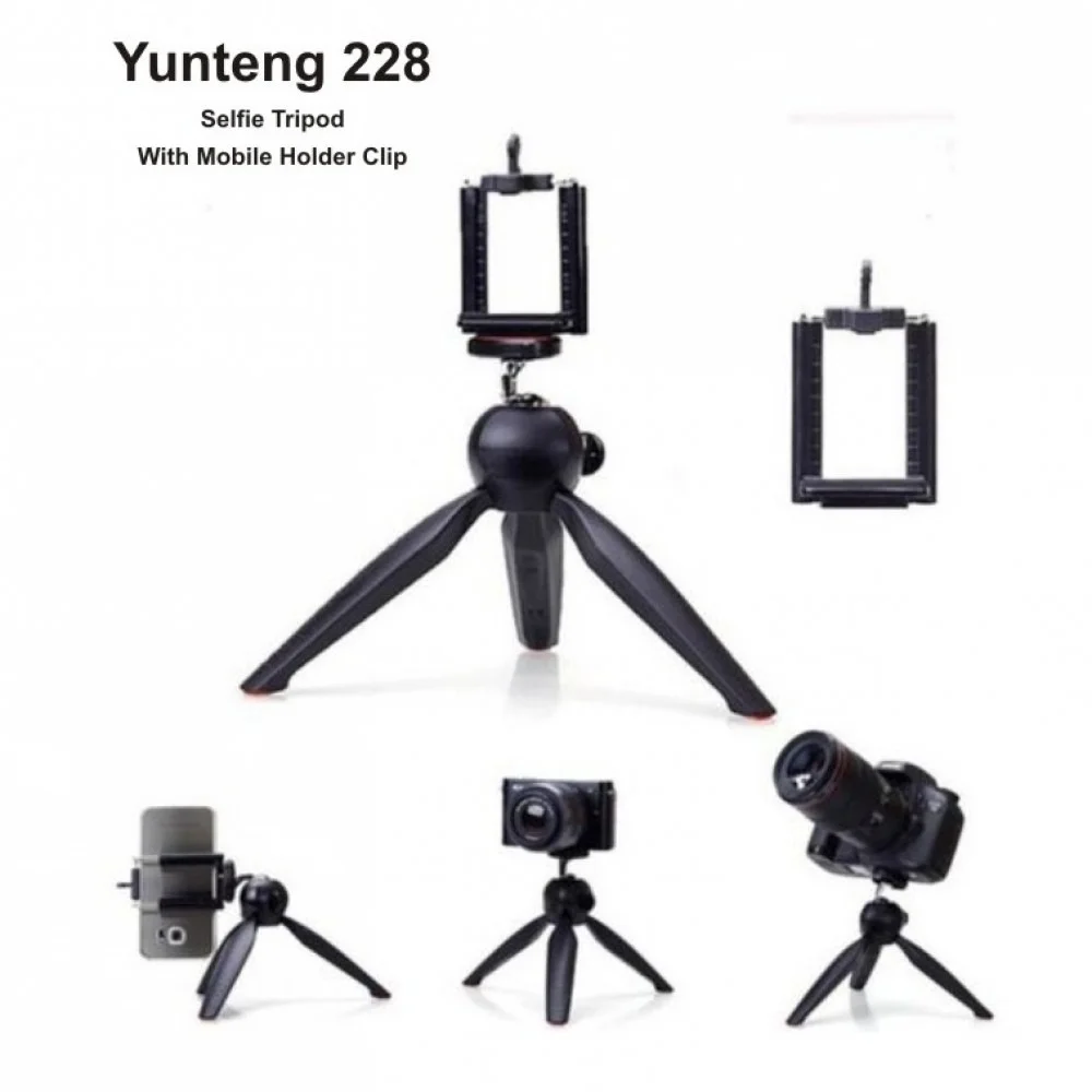 YUNTFNG XH-228 Universal Mini Mobile Tripod with 360° Rotating Ball Head and Mobile Clip - Thumbnail 9