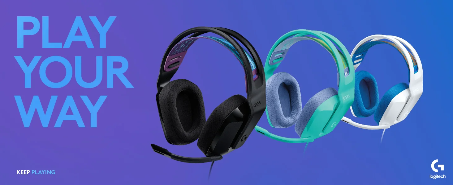 سماعة ألعاب Logitech G335 سلكية بمحركات 40 مم - Thumbnail 7