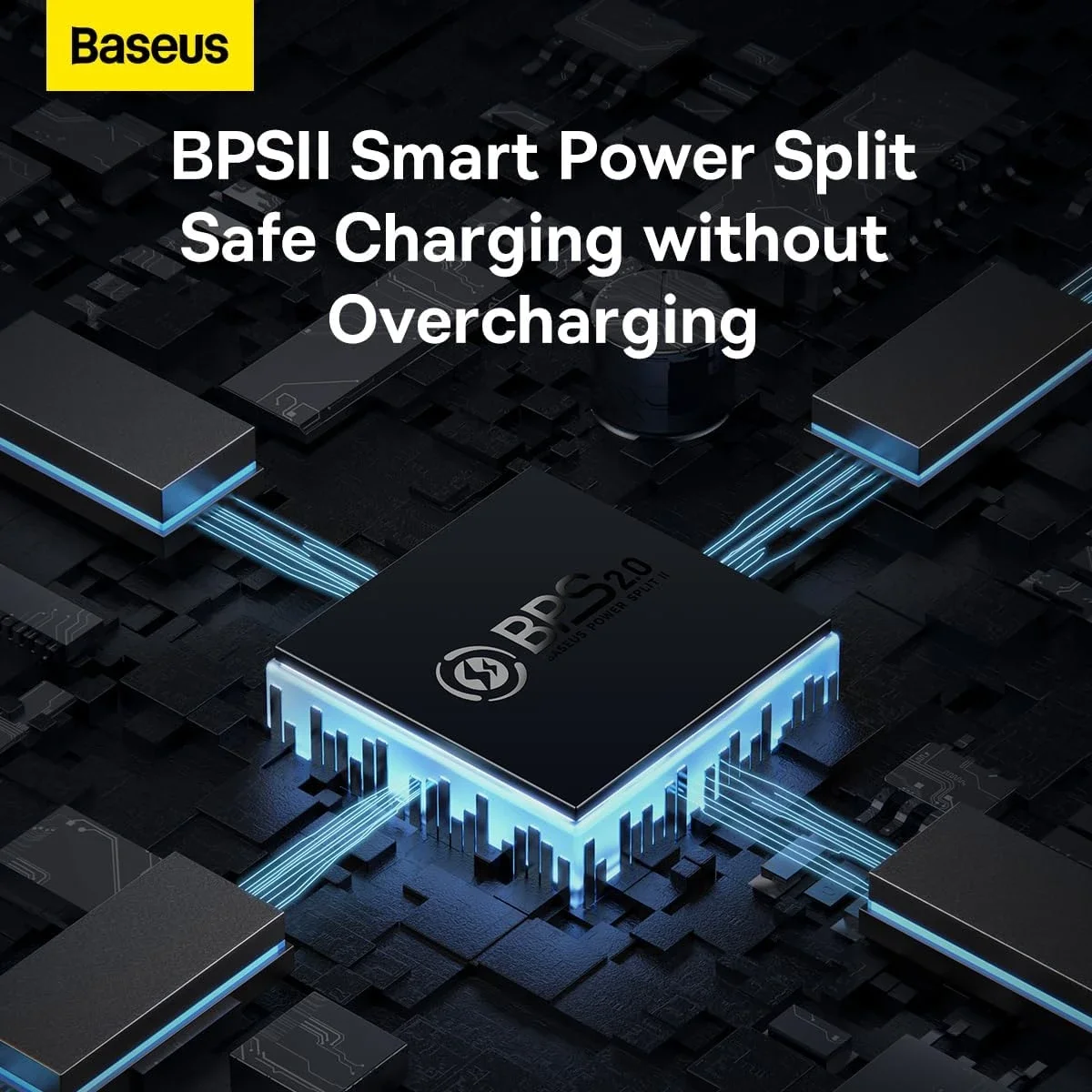 شاحن جداري Baseus GaN5 Pro سريع 65 واط مع 3 منافذ وكابل USB-C بطول 1 متر - أسود - Image 6