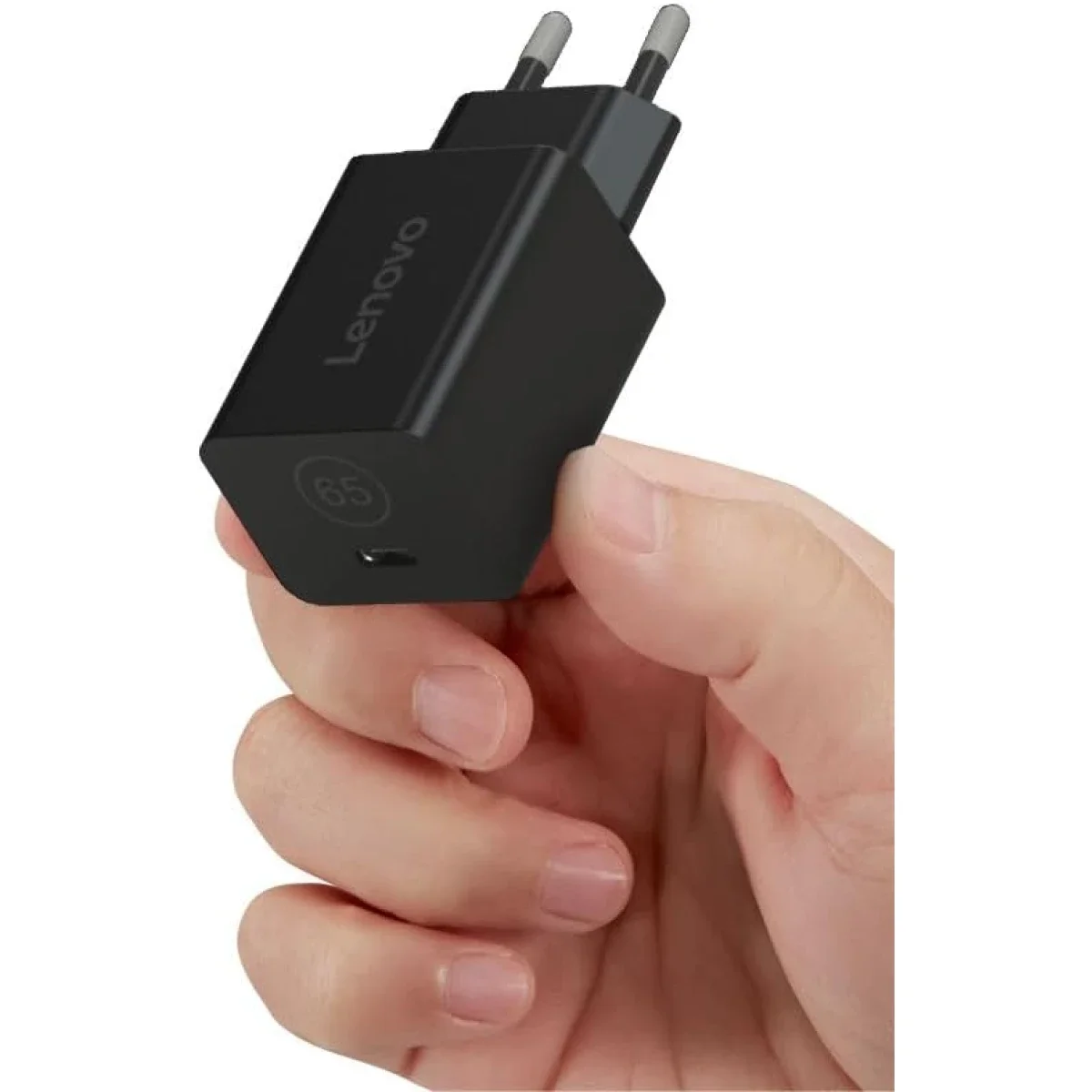 شاحن Lenovo GaN Nano بقدرة 65 واط USB-C مع كابل USB-C بطول 1.8 متر - قابس أوروبي - Thumbnail 2