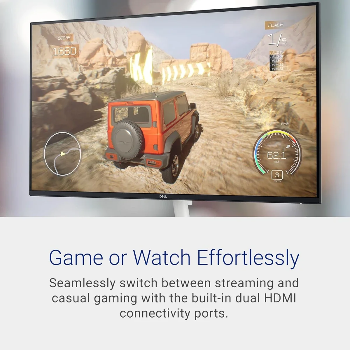 شاشة Dell S2725H 27 إنش IPS فل إتش دي 100 هرتز مع سماعات مزدوجة و2 HDMI باللون الأبيض - Image 7