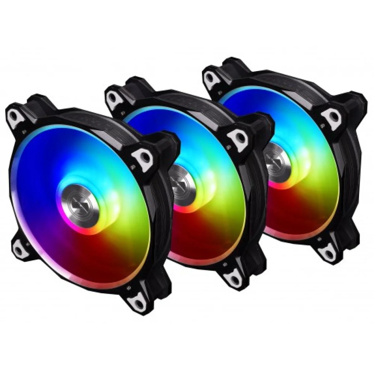 مروحة LIAN LI Bora Digital Series مقاس 120 مم بإضاءة ARGB وتحكم PWM، 3 مراوح، إطار فضي - Image 2