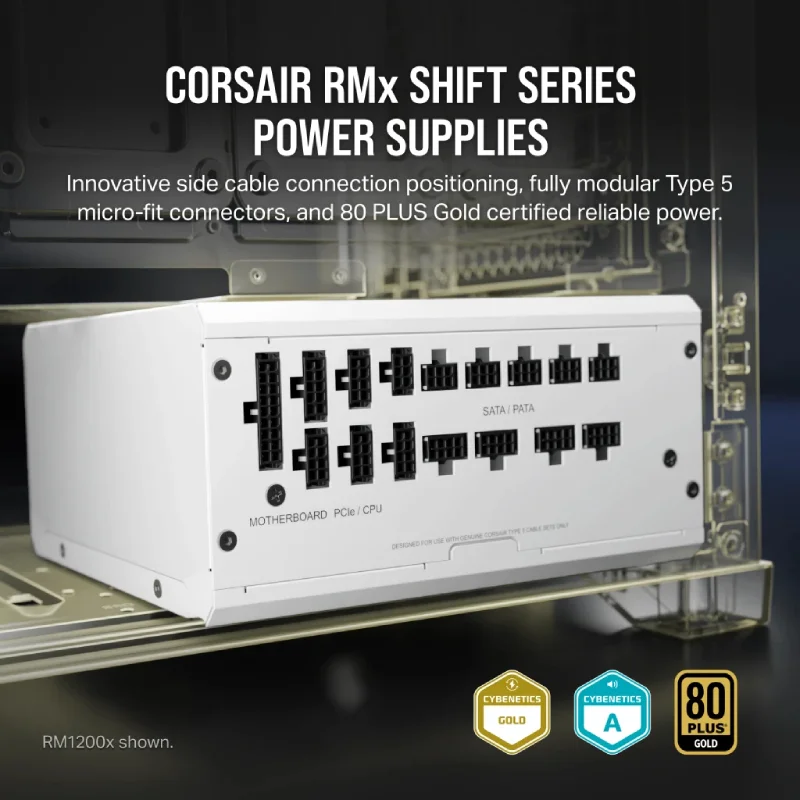 مزود طاقة Corsair RM850x SHIFT بقدرة 850 واط Gold أبيض CP-9020274-UK - Image 6