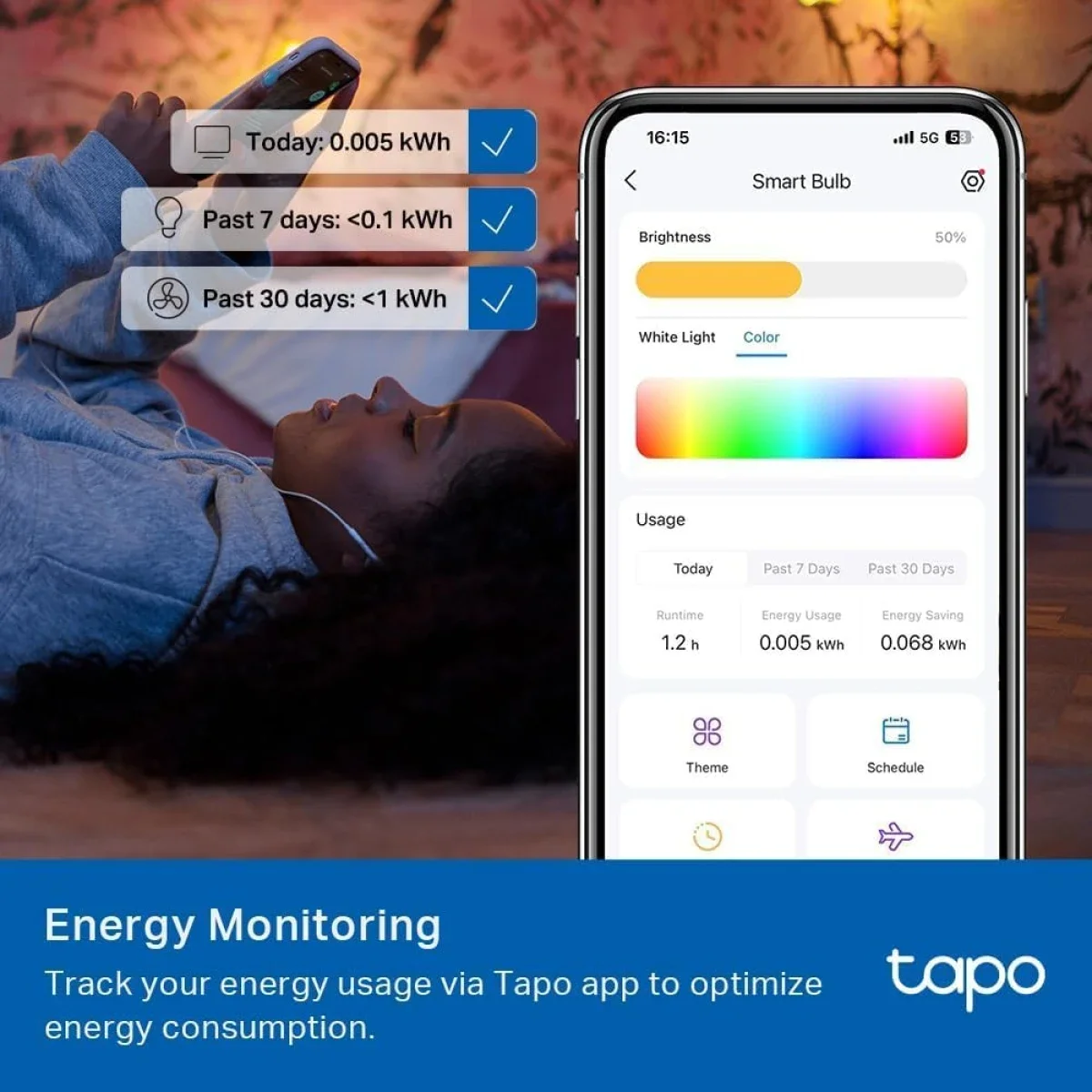 TP-LINK Tapo L535E Smart Wi-Fi Light Bulb 1100 Lumens RGBW Matter Certified - Image 9
