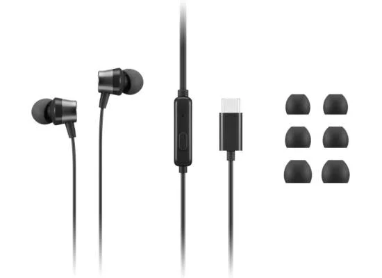 سماعات أذن داخلية Lenovo سلكية USB-C مع ميكروفون - Image 6