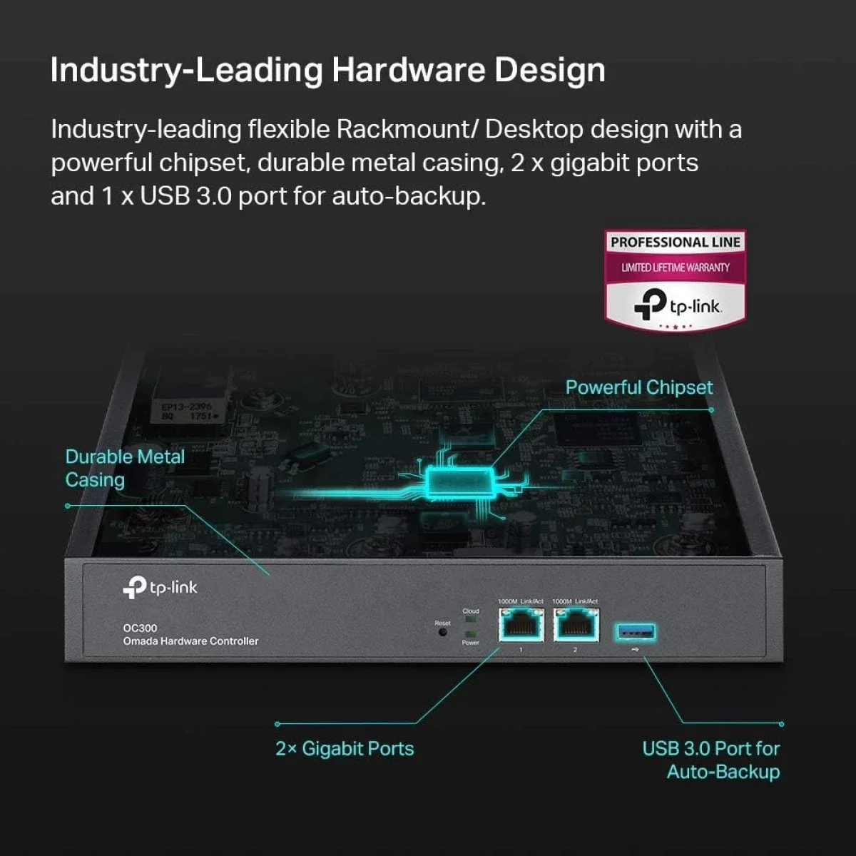 وحدة تحكم شبكات TP-LINK OC300 Omada SDN بمنفذي جيجابت - Image 3