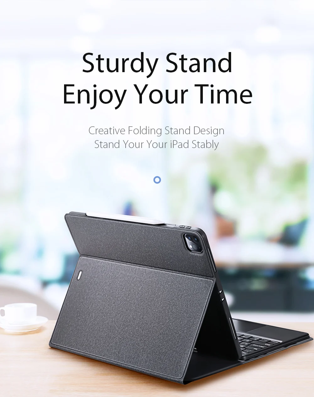 جراب لوحة مفاتيح DUX DUCIS TK Series بلوتوث جلدي مع لوحة لمس لجهاز iPad Pro مقاس 12.9 إنش (2020/2021/2022)، تخطيط إنجليزي - أسود - Thumbnail 11