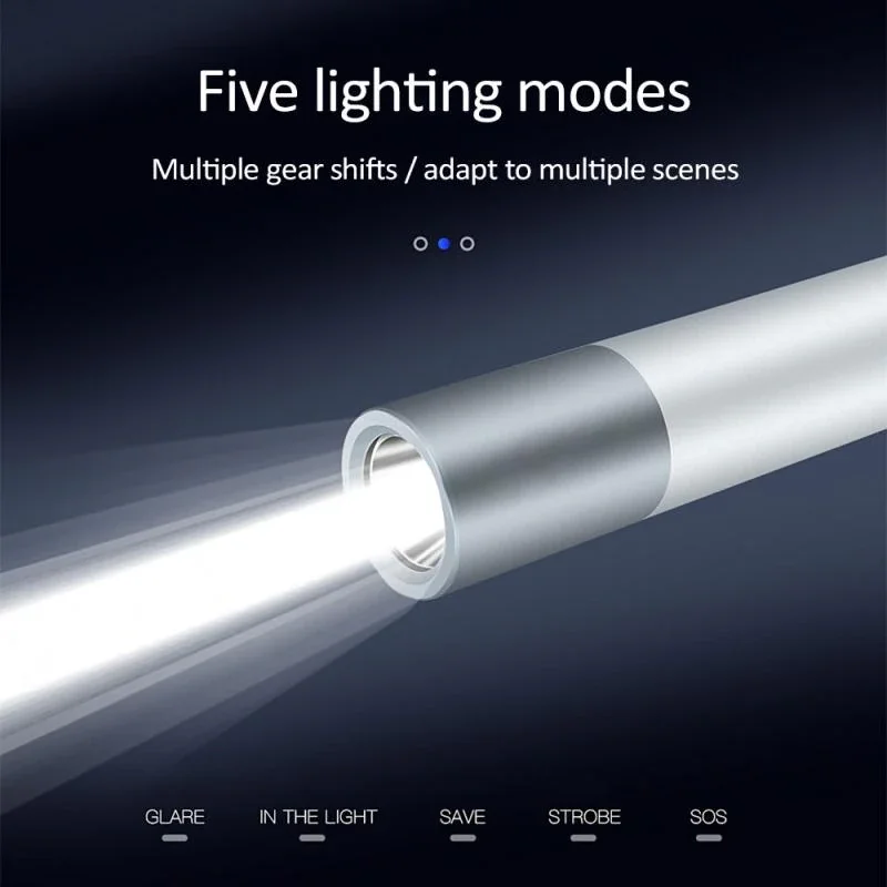 D02 Portable Rechargeable LED Flashlight with Power Bank - Thumbnail 11