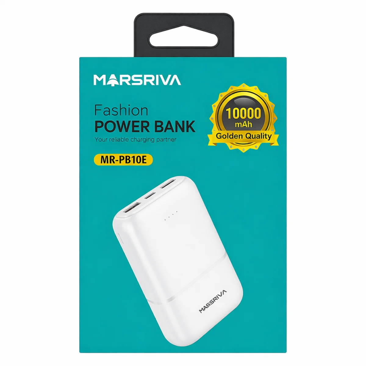 باور بانك Marsriva Fashion بسعة 10000mAh أبيض
